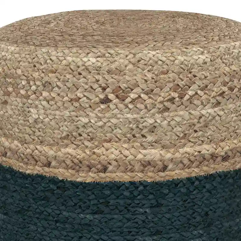 Pouf rond tressé en jute, 45 cm de diamètre