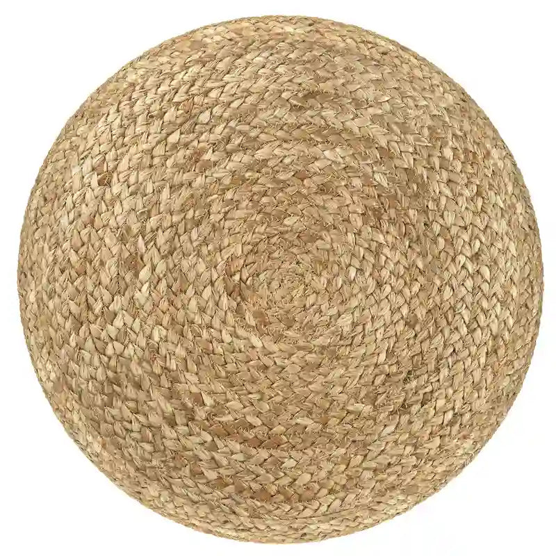 Pouf rond tressé en jute, 45 cm de diamètre