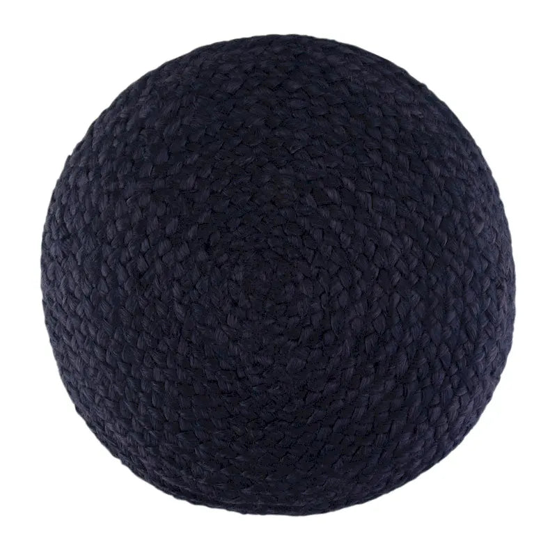 Pouf rond tressé en jute, 45 cm de diamètre