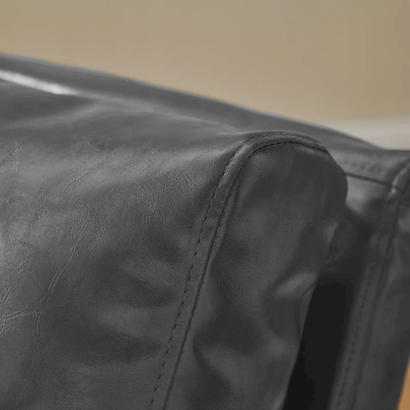 Fauteuil moderne en similicuir PU avec accoudoirs et piètement en acier noir
