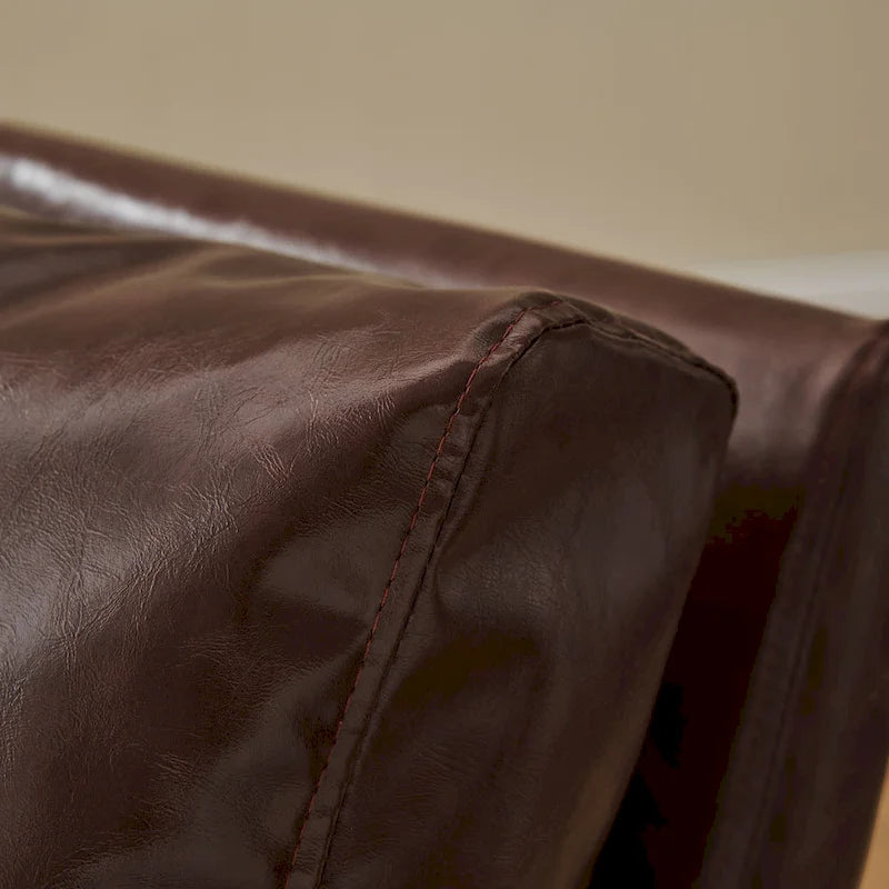 Fauteuil moderne en similicuir PU avec accoudoirs et piètement en acier noir