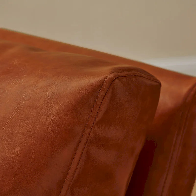 Fauteuil moderne en similicuir PU avec accoudoirs et piètement en acier noir