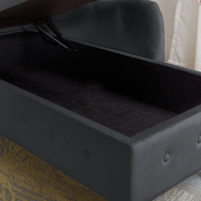 Chaise longue d'intérieur, Chaise longue en velours pour chambre à coucher avec rangement et oreiller, Chaise longue moderne rembourrée à accoudoirs roulés