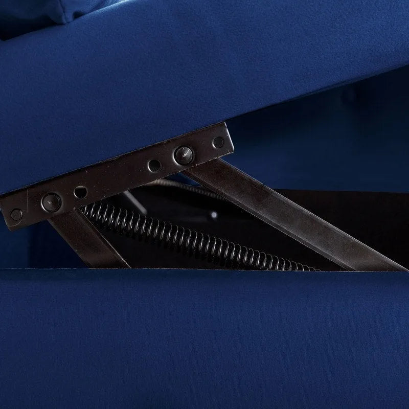 Chaise longue d'intérieur, Chaise longue en velours pour chambre à coucher avec rangement et oreiller, Chaise longue moderne rembourrée à accoudoirs roulés