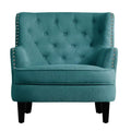 Fauteuil d'appoint capitonné à oreilles de 76 cm de large, Velours / Lin