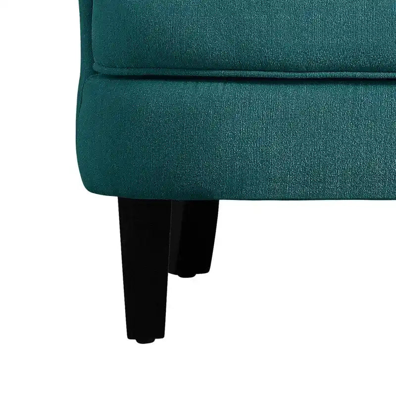 Fauteuil d'appoint capitonné à oreilles de 76 cm de large, Velours / Lin
