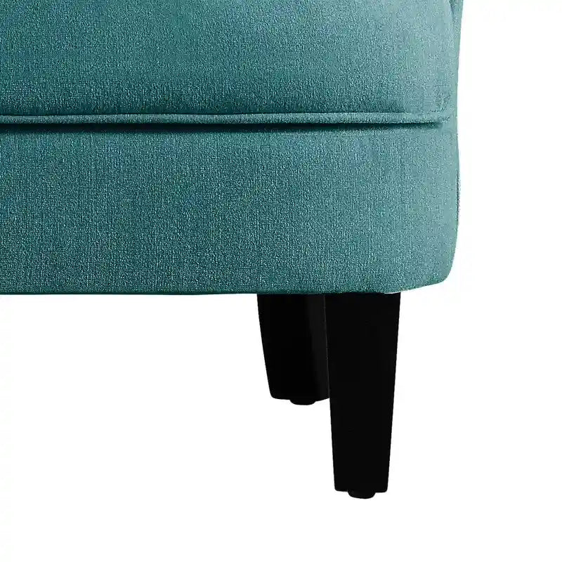 Fauteuil d'appoint capitonné à oreilles de 76 cm de large, Velours / Lin