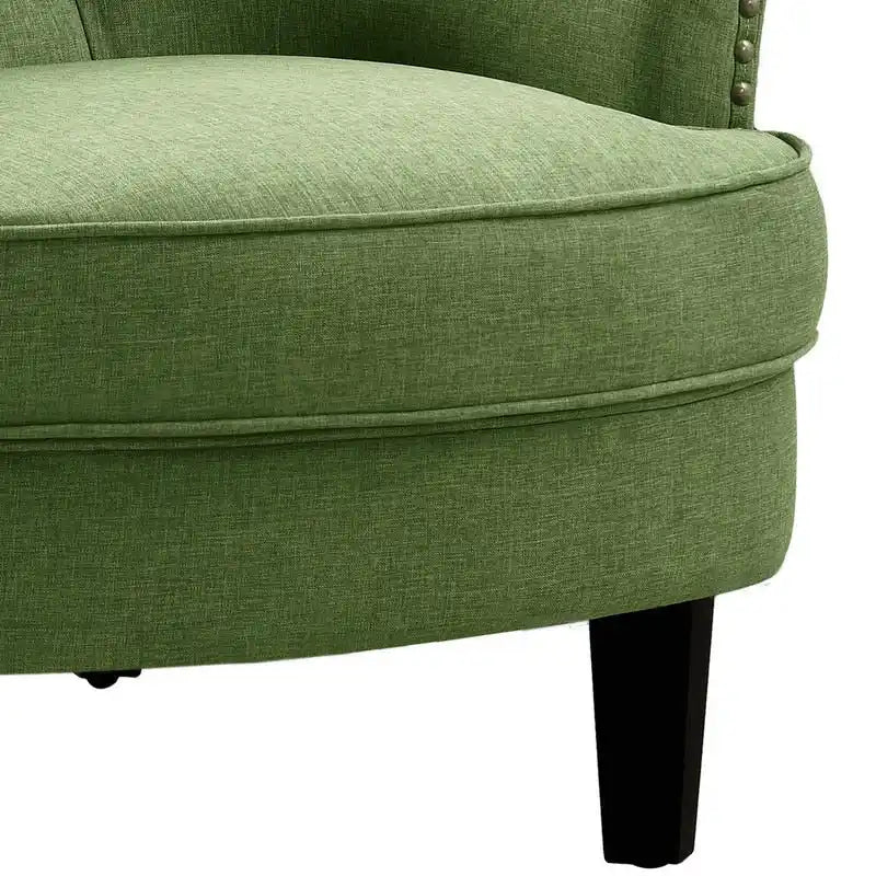 Fauteuil d'appoint capitonné à oreilles de 76 cm de large, Velours / Lin