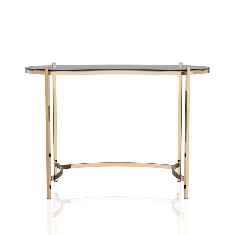 Bureau d'ordinateur en verre Modern Gold de 44 pouces