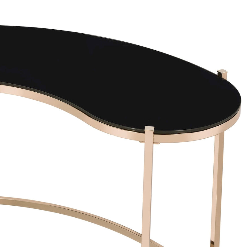Bureau d'ordinateur en verre Modern Gold de 44 pouces