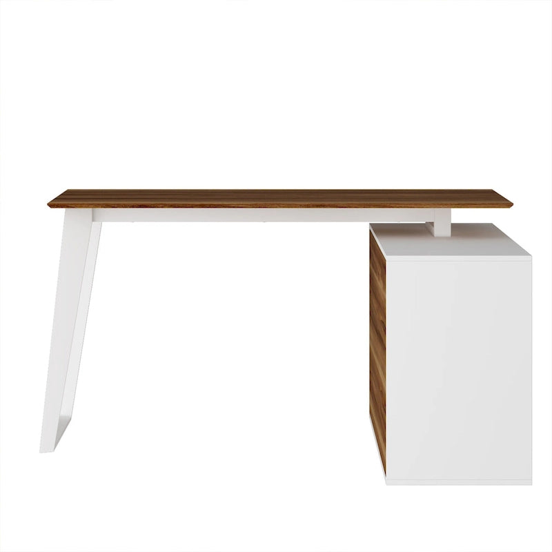 Bureau d'angle en L de 137,9 cm avec meuble de rangement réversible