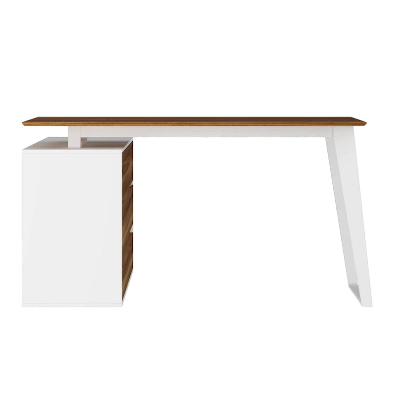 Bureau d'angle en L de 137,9 cm avec meuble de rangement réversible