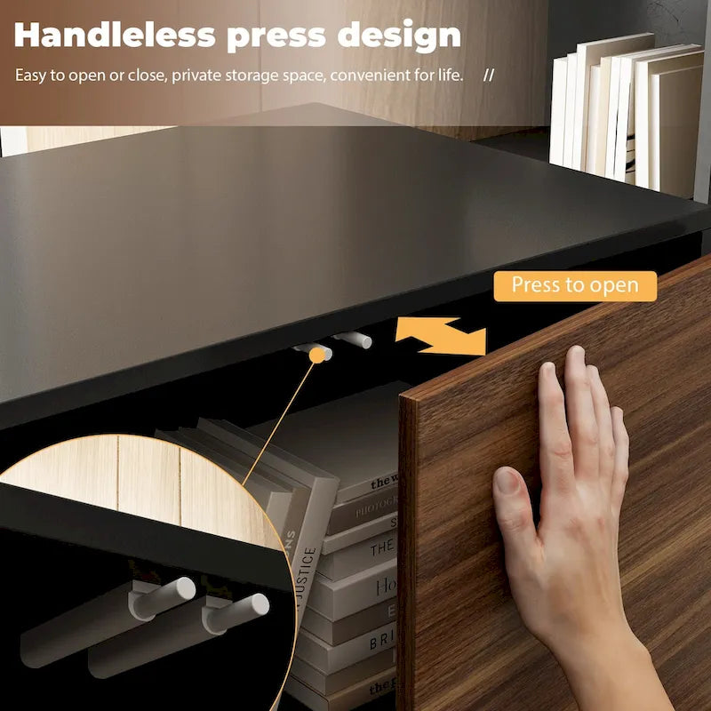 Bureau d'angle en L de 137,9 cm avec meuble de rangement réversible