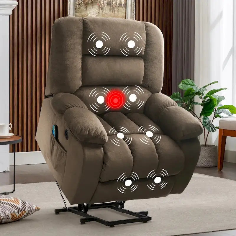 Fauteuil inclinable massant releveur pour personnes âgées
