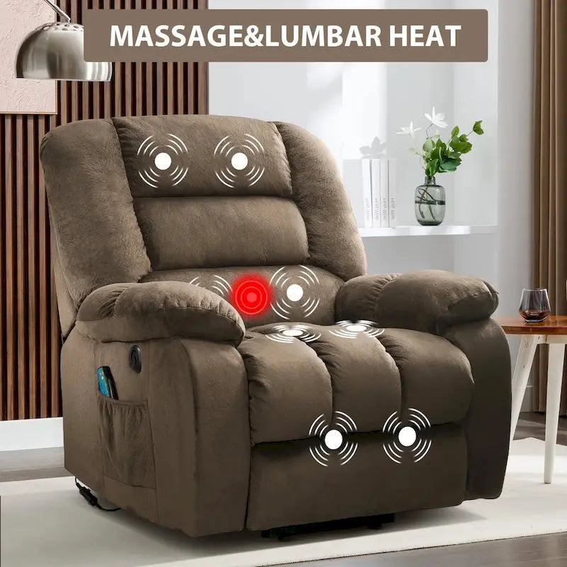 Fauteuil inclinable massant releveur pour personnes âgées