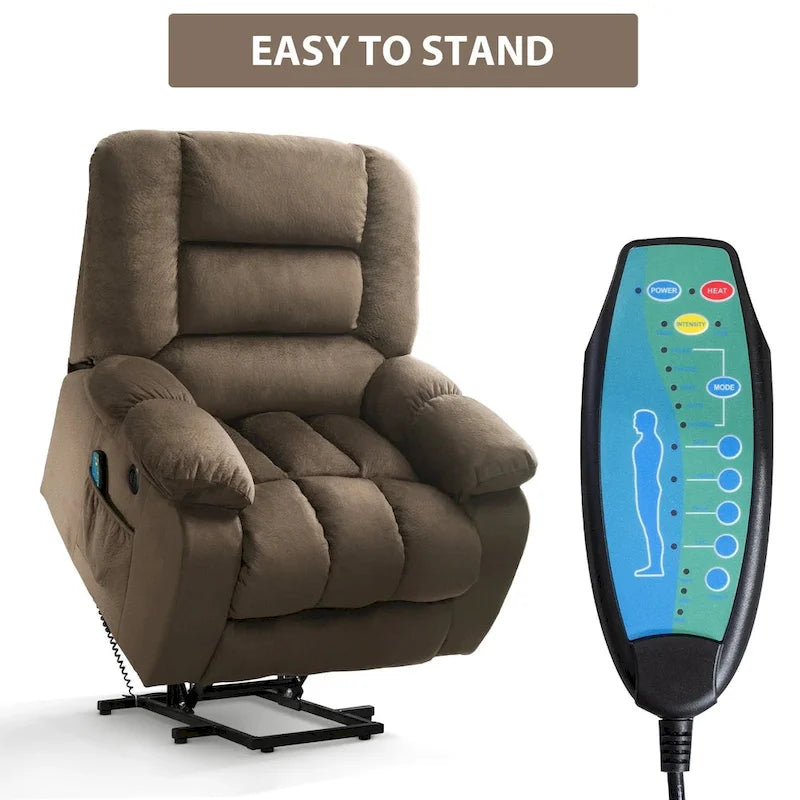 Fauteuil inclinable massant releveur pour personnes âgées