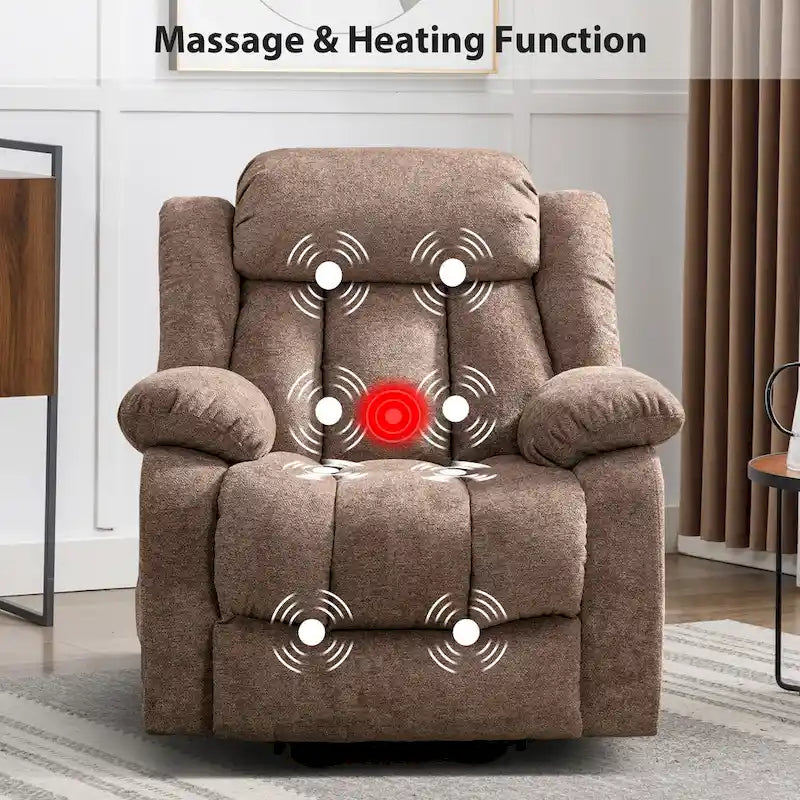 Fauteuil inclinable massant releveur pour personnes âgées