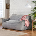 Fauteuil poire surdimensionné 2 places en velours avec accoudoirs