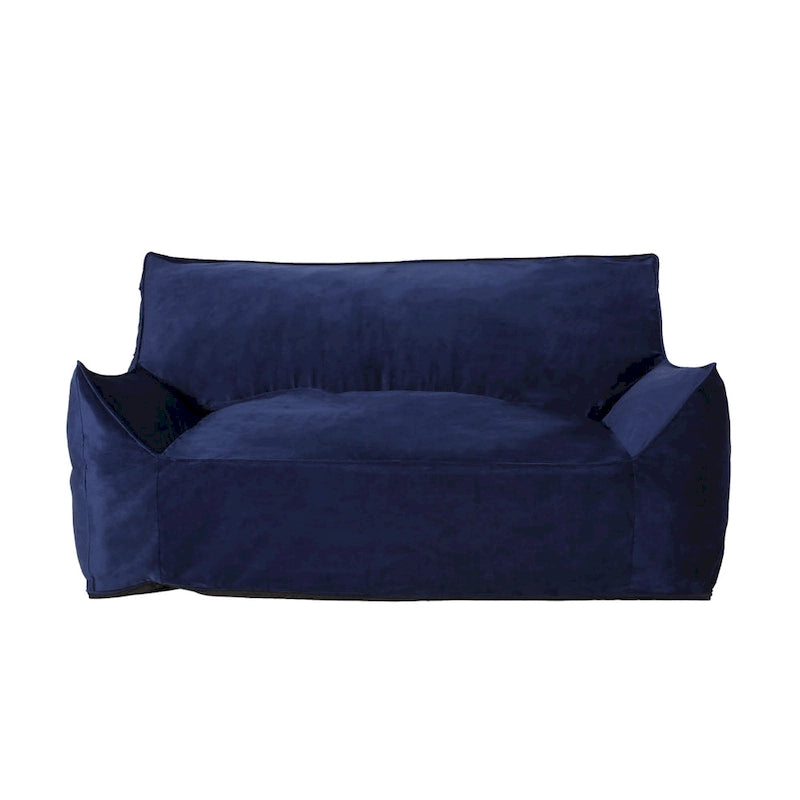 Fauteuil poire surdimensionné 2 places en velours avec accoudoirs
