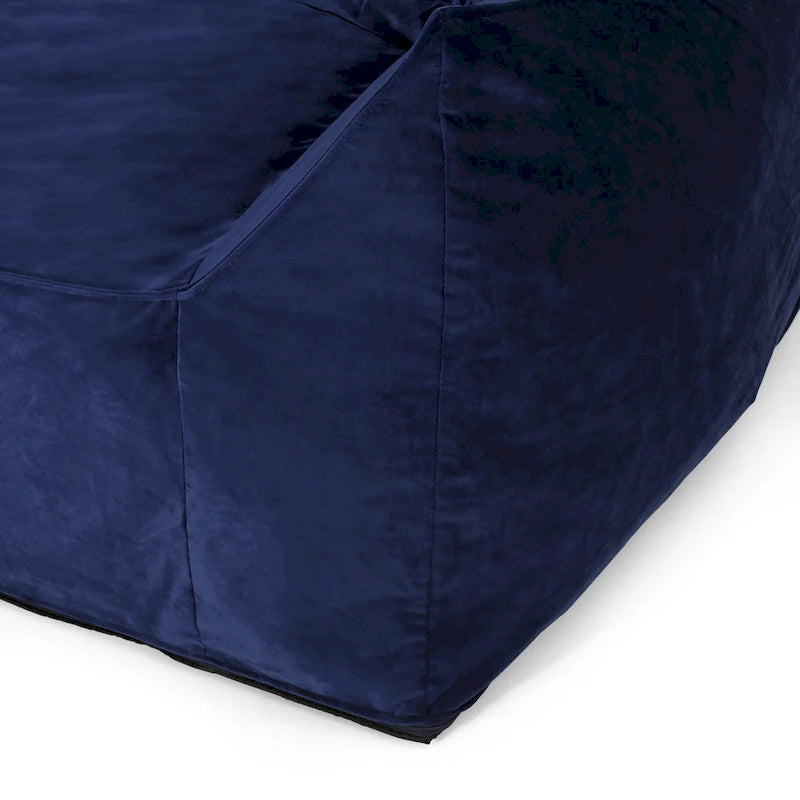 Fauteuil poire surdimensionné 2 places en velours avec accoudoirs