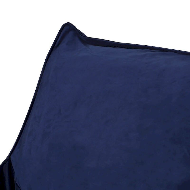 Fauteuil poire surdimensionné 2 places en velours avec accoudoirs