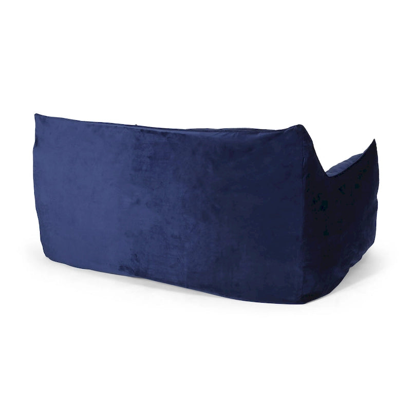 Fauteuil poire surdimensionné 2 places en velours avec accoudoirs