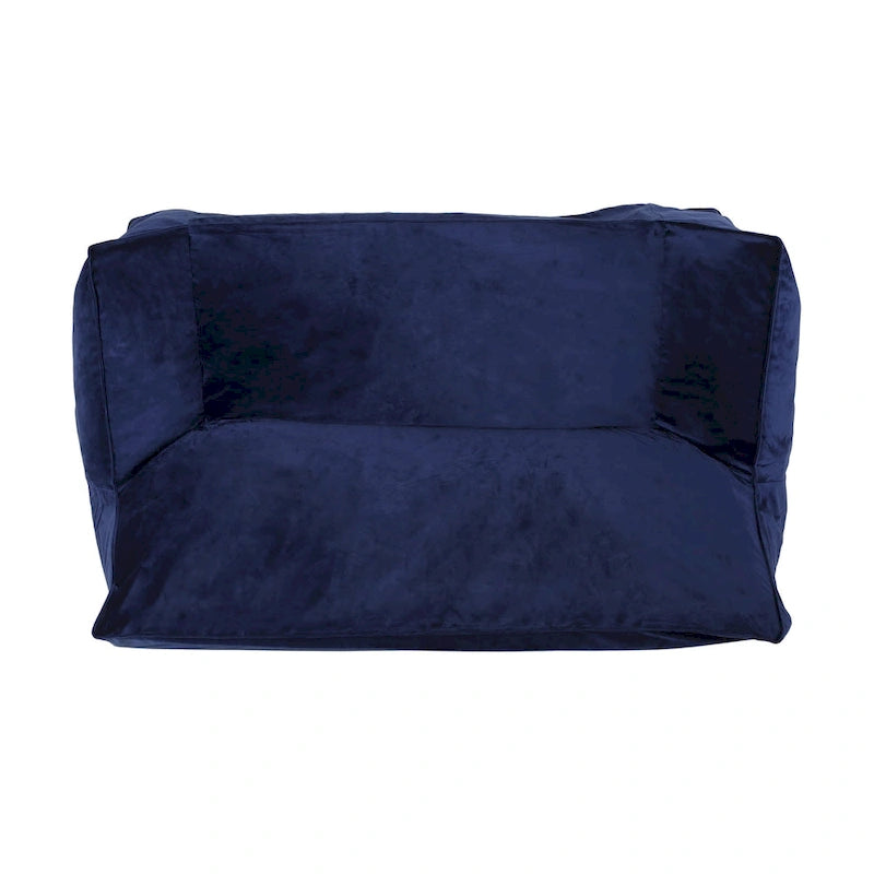 Fauteuil poire surdimensionné 2 places en velours avec accoudoirs