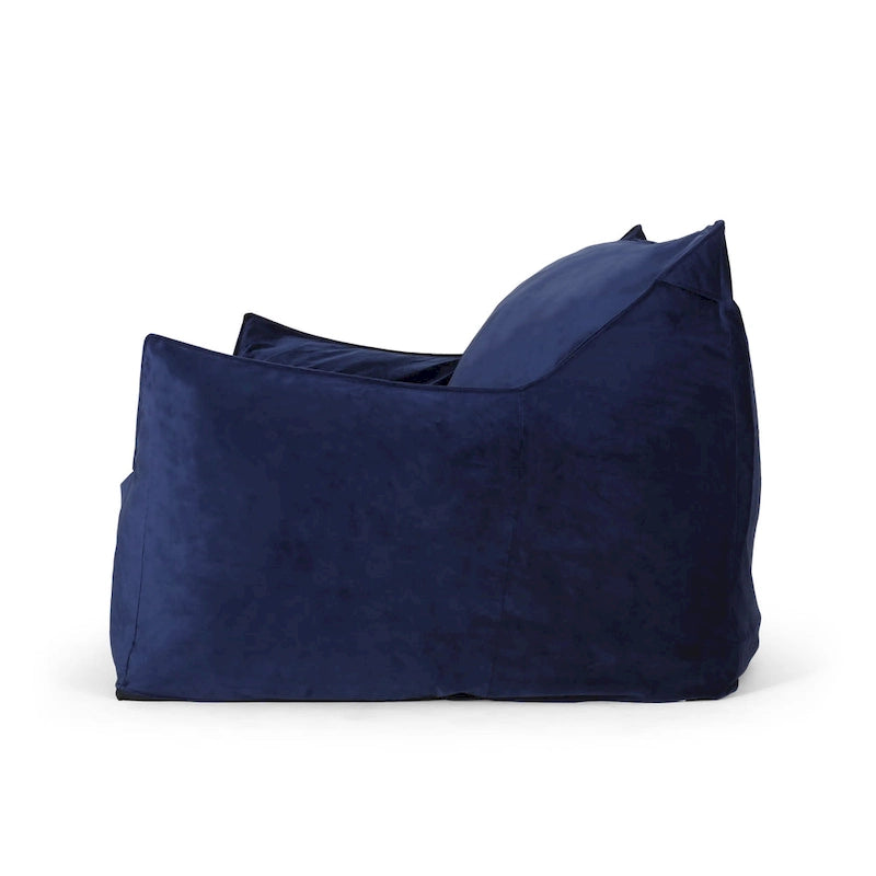 Fauteuil poire surdimensionné 2 places en velours avec accoudoirs