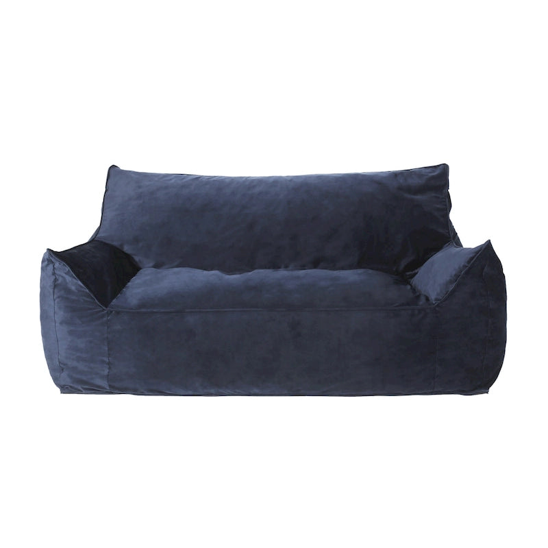 Fauteuil poire surdimensionné 2 places en velours avec accoudoirs