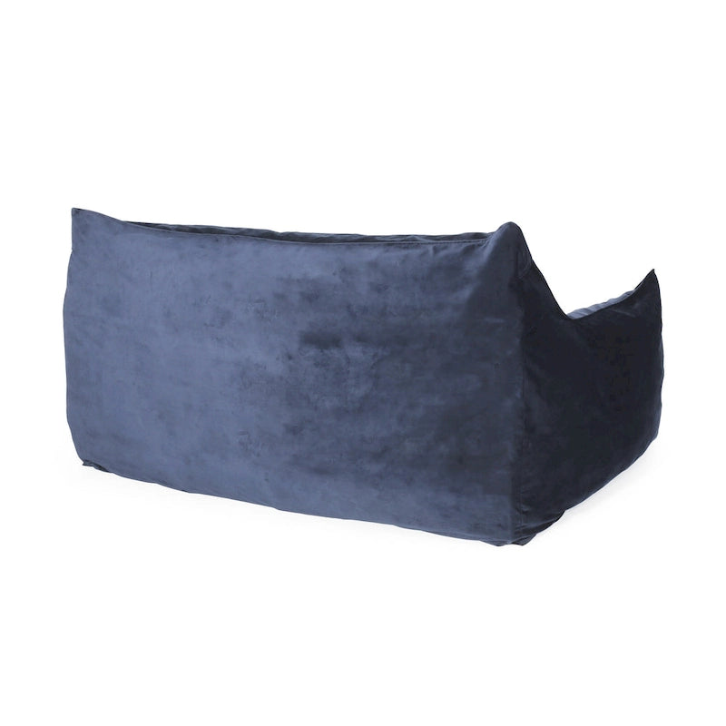 Fauteuil poire surdimensionné 2 places en velours avec accoudoirs