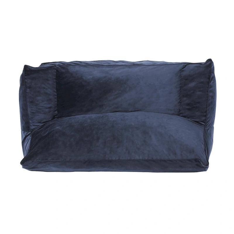 Fauteuil poire surdimensionné 2 places en velours avec accoudoirs