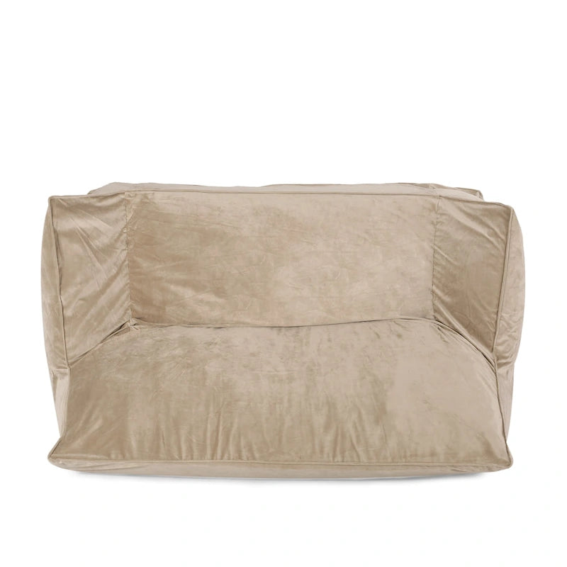 Fauteuil poire surdimensionné 2 places en velours avec accoudoirs