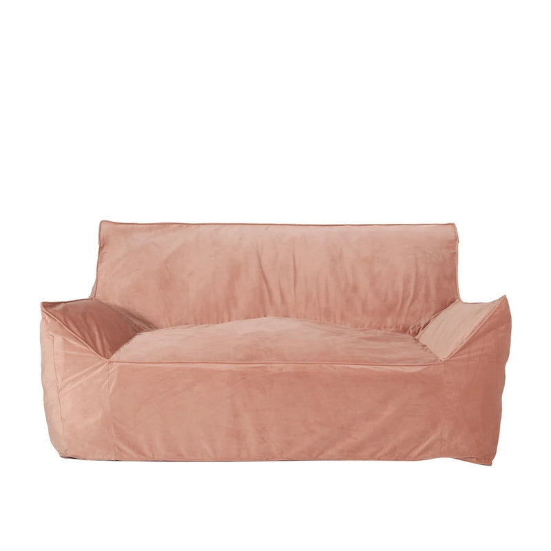 Fauteuil poire surdimensionné 2 places en velours avec accoudoirs