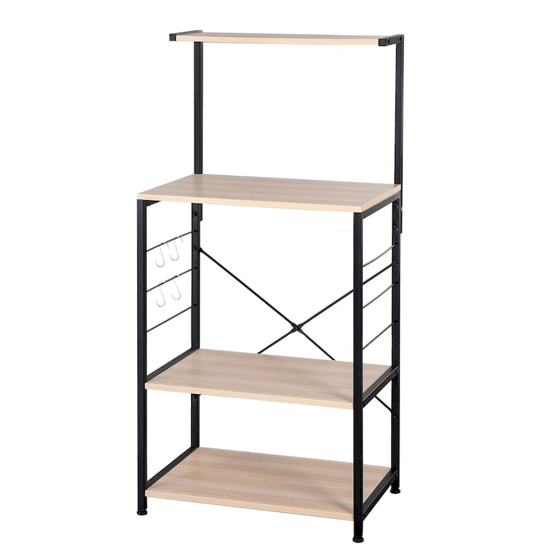 Étagère de cuisine à 4 niveaux en bois avec rangement