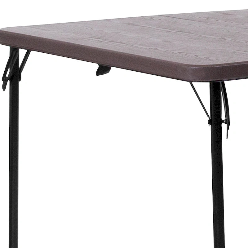 Table pliante carrée en plastique de 86,26 cm avec poignée de transport