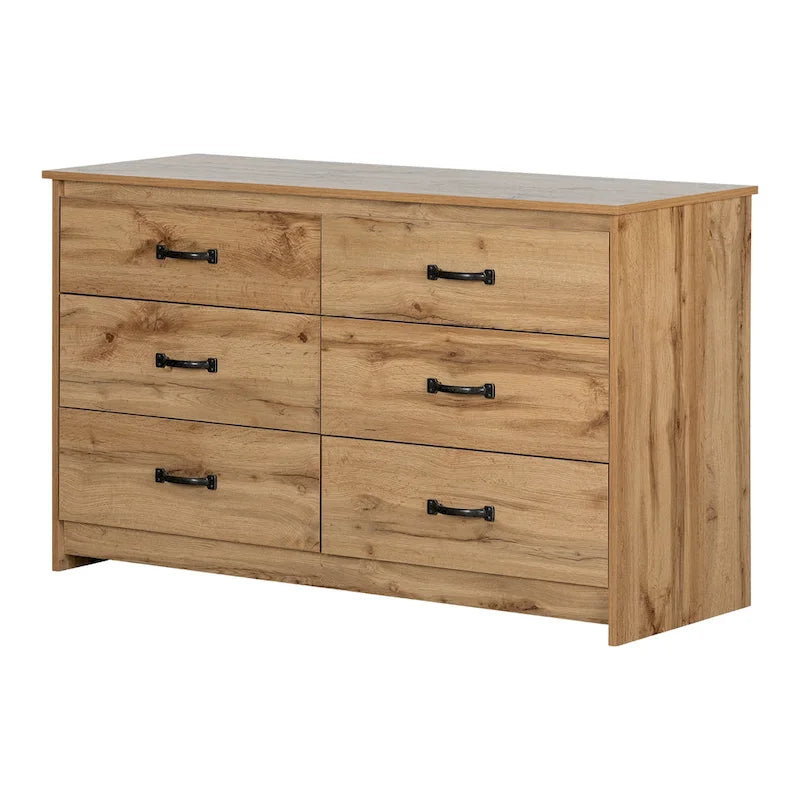 Commode double à 6 tiroirs avec glissières métalliques
