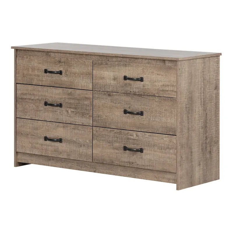Commode double à 6 tiroirs avec glissières métalliques