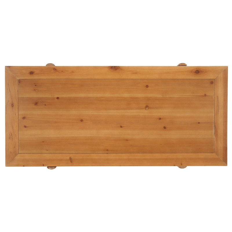 Table basse rectangulaire au style industriel rustique, marron chaud, 119 cm (L) x 58 cm (P) x 46 cm (H)