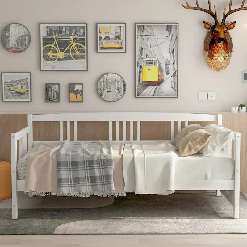 Lit de jour jumeau multifonctionnel moderne en bois massif