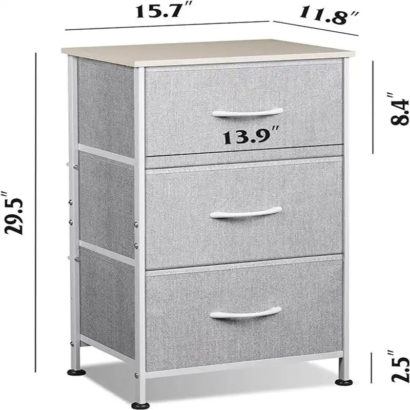 Commode de rangement à 3 tiroirs pour chambre à coucher