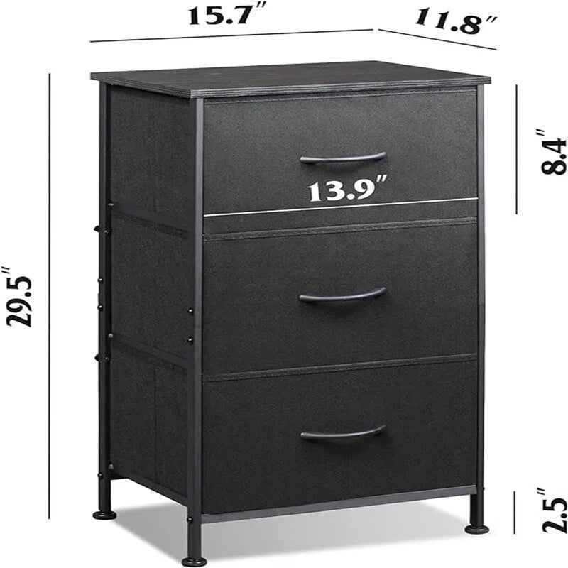 Commode de rangement à 3 tiroirs pour chambre à coucher