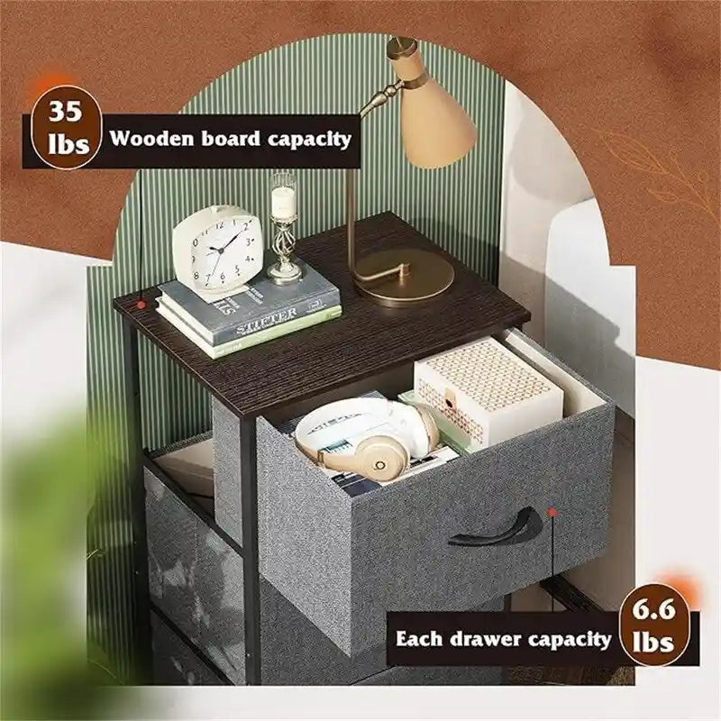 Commode de rangement à 3 tiroirs pour chambre à coucher
