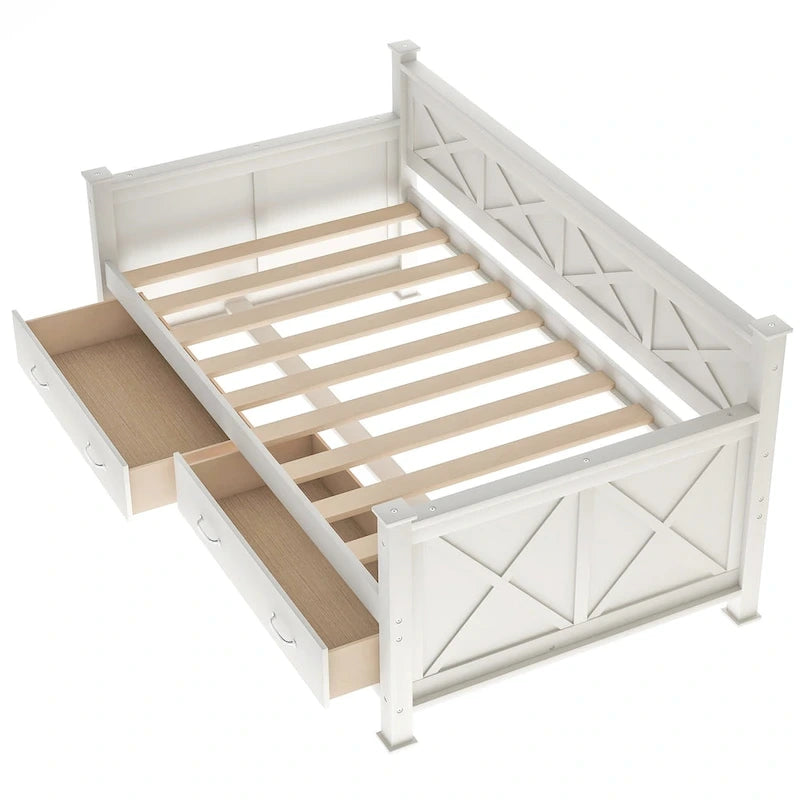 Lit de repos double en bois de style moderne et rustique décontracté
