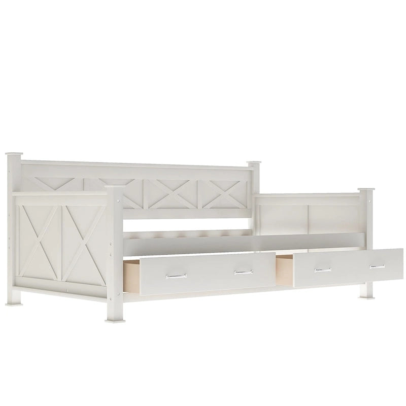 Lit de repos double en bois de style moderne et rustique décontracté