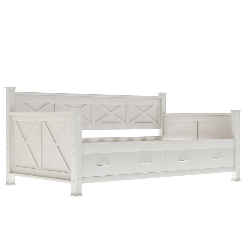 Lit de repos double en bois de style moderne et rustique décontracté