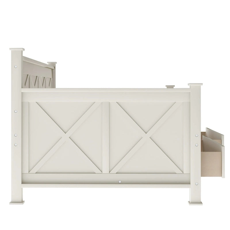 Lit de repos double en bois de style moderne et rustique décontracté