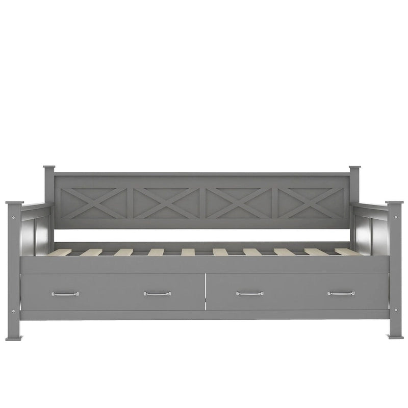 Lit de repos double en bois de style moderne et rustique décontracté