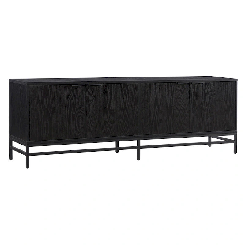 Meuble TV de 178 cm de large pour téléviseurs jusqu'à 198 cm, finition grain de bois