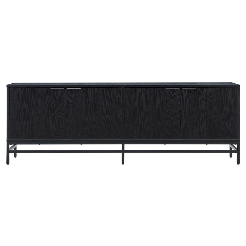 Meuble TV de 178 cm de large pour téléviseurs jusqu'à 198 cm, finition grain de bois