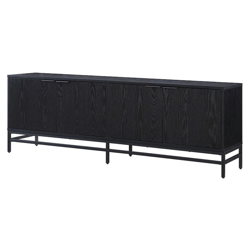 Meuble TV de 178 cm de large pour téléviseurs jusqu'à 198 cm, finition grain de bois